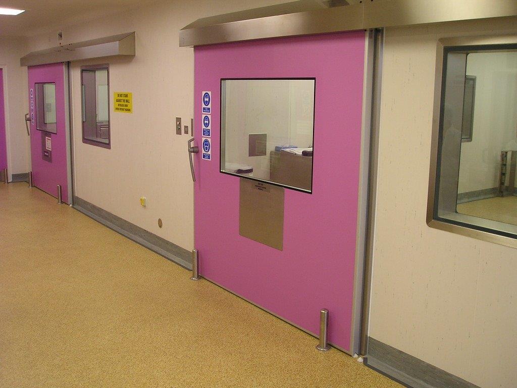 Pink hermetic sliding doors.