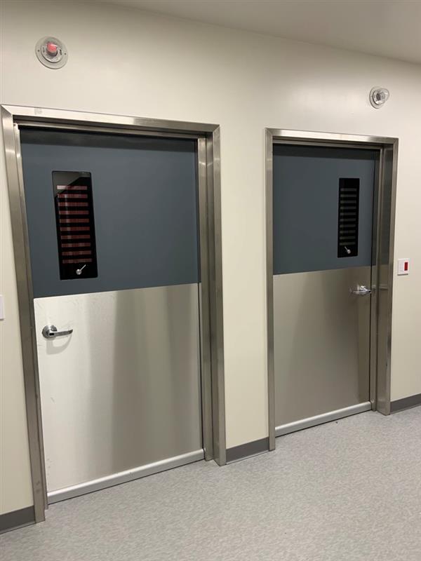 Specialist research laboratory doors in a world renowned facility.