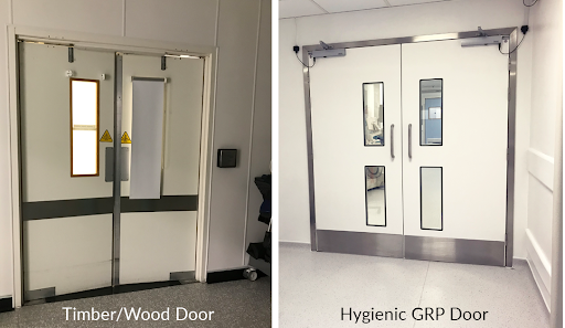 Organic vs Hygienic GRP doors: Infection control and best practice in the specification of doors in hygienic settings.